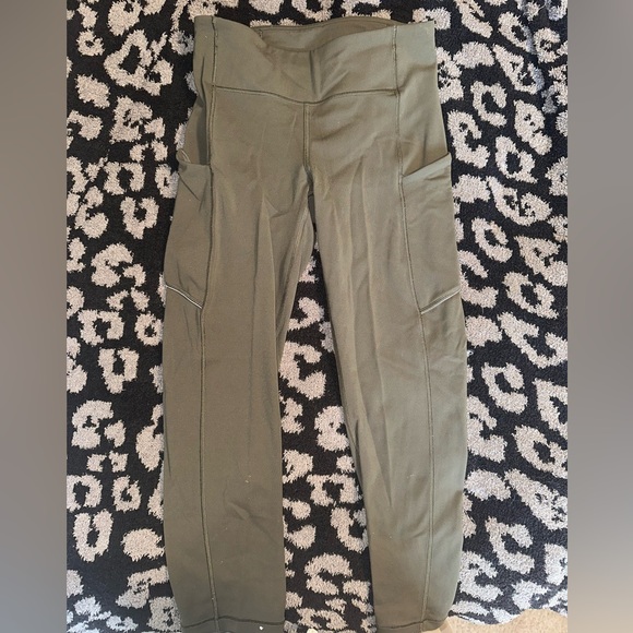lululemon athletica Pants - Navy green lulu cropped leggings